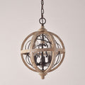 Lampadario in legno Heritage Grain con dettagli ornamentali di Ardent Home