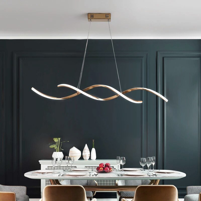 Spiral Modern LED Pendant Light With Double Spiral Design