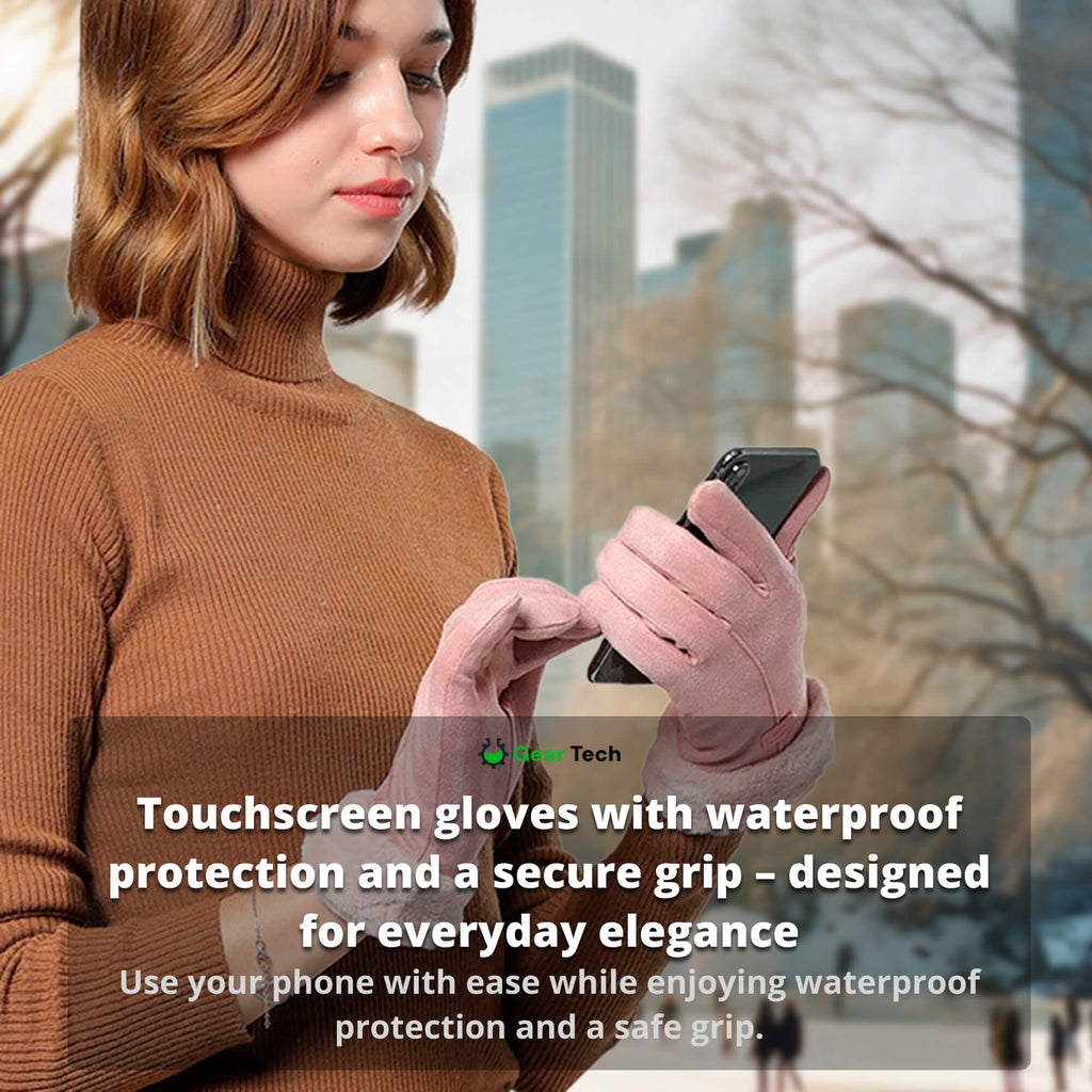 Damen-Heizhandschuhe mit Touchscreen, USB-aufladbar und wasserdicht für Wärme