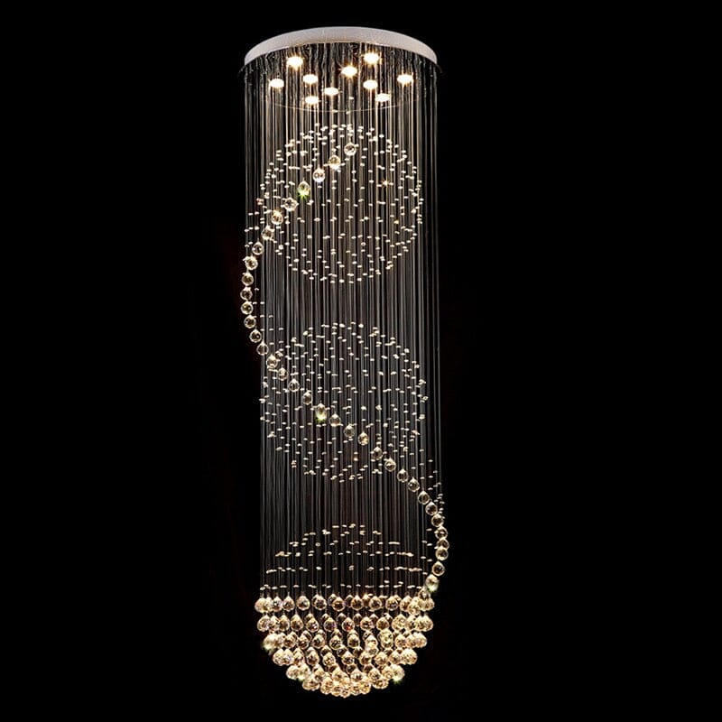Lyra Spiral Crystal Chandelier With Integrated LED