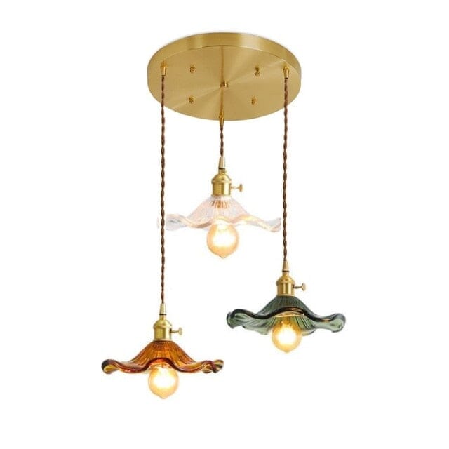 Lámparas colgantes de vidrio Lyra con forma de flor para decoración nórdica en sala de estar