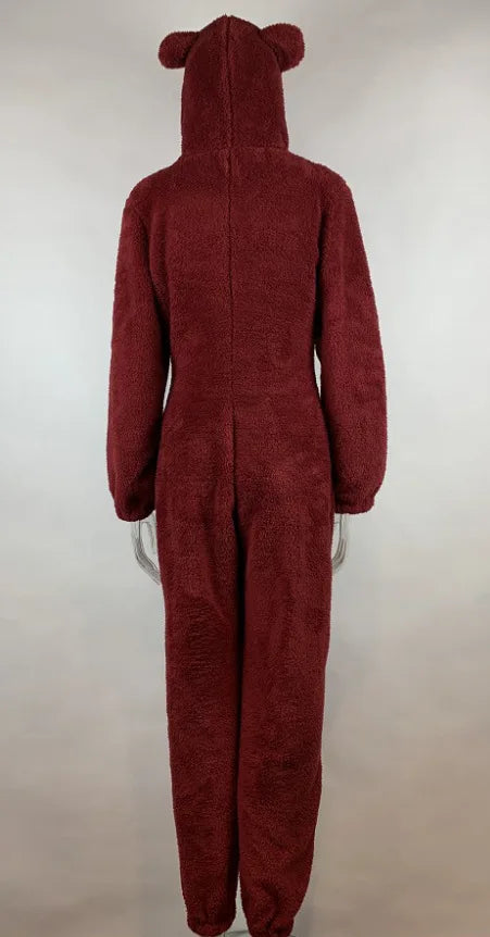 Nyara | Cozy Plush Romper for Women With Full Zip and Hood