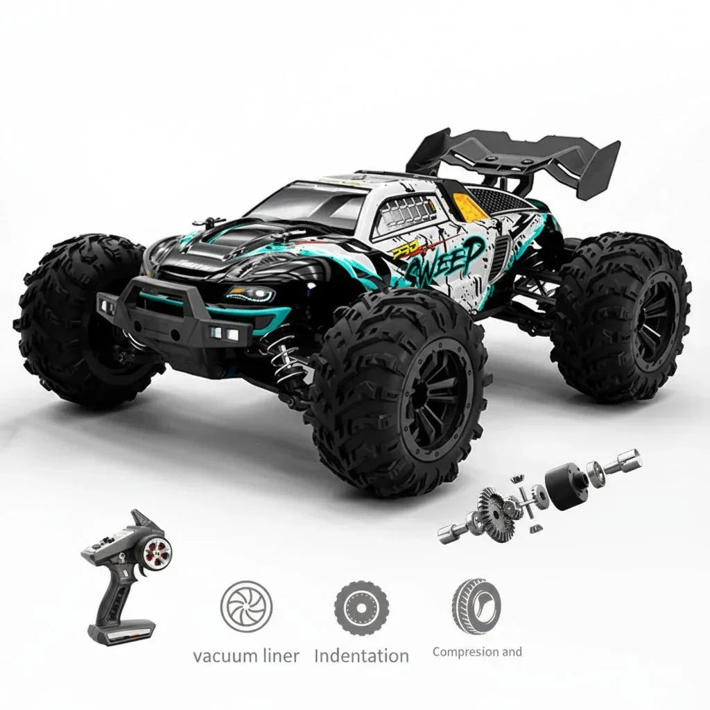 RidgeStorm 1:16 Elektrischer Offroad-Fernsteuerungs-LKW mit LED-Scheinwerfern