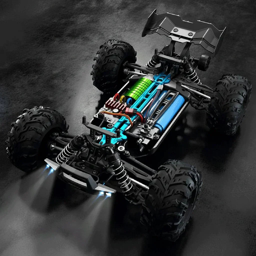 RidgeStorm 1:16 Elektrischer Offroad-Fernsteuerungs-LKW mit LED-Scheinwerfern