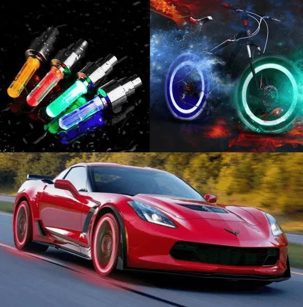LumaGlow LED Valve Lights for Bicycles, Ideal for Night Rides