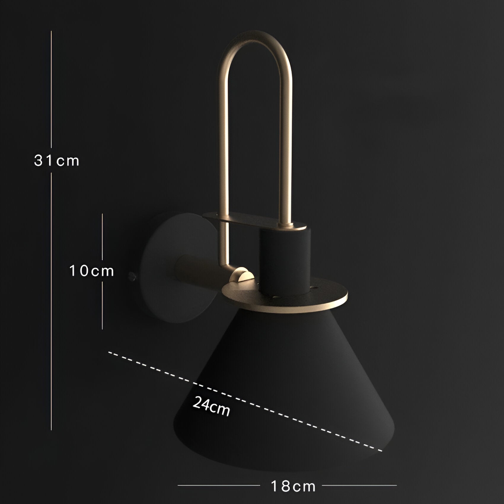Kairoa postmoderní nástěnná lampa s LED rohová trubka do obývacích pokojů