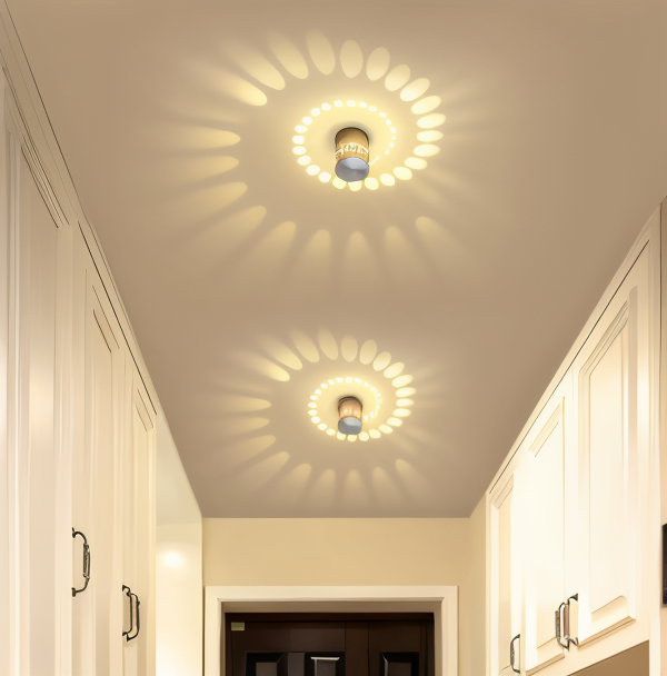 VeloSpiral Cylindrical Led Wall Light With Colorful Spiral Pattern