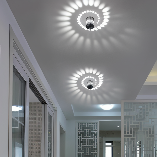 VeloSpiral Cylindrical Led Wall Light With Colorful Spiral Pattern