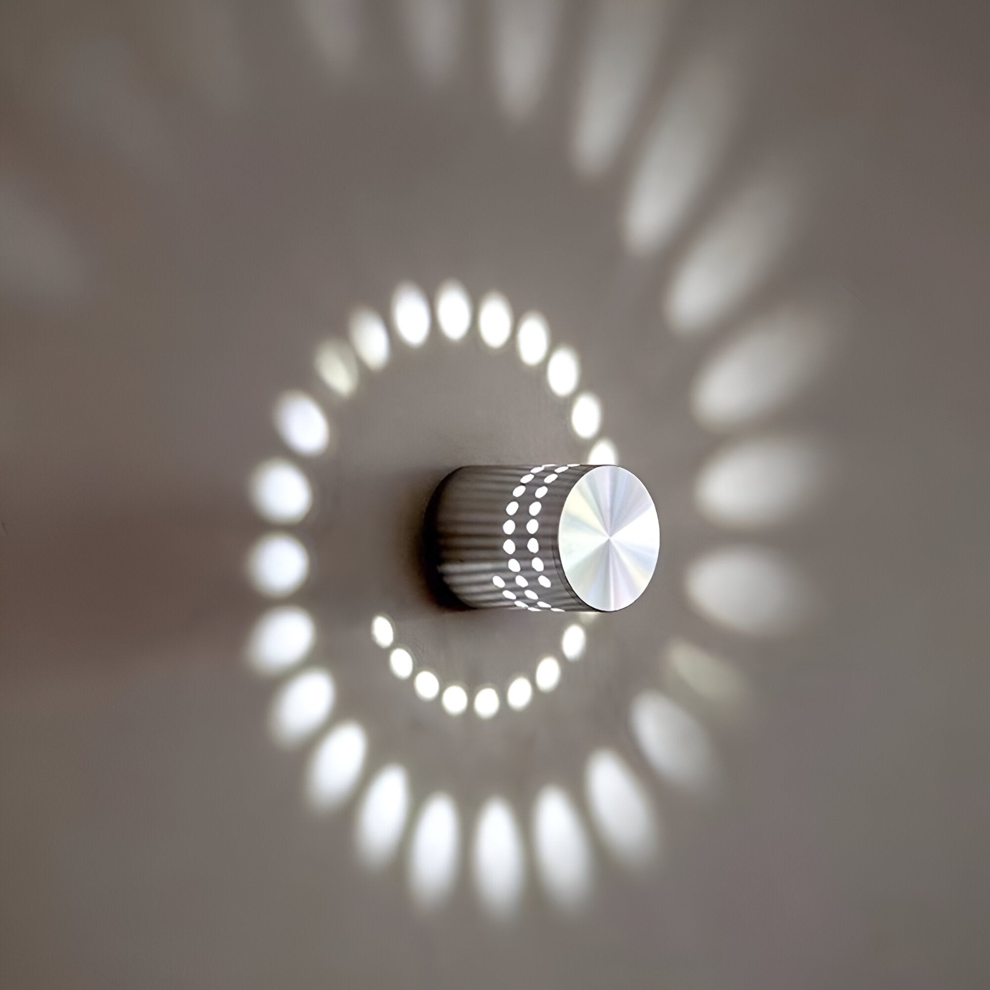 VeloSpiral Cylindrical Led Wall Light With Colorful Spiral Pattern