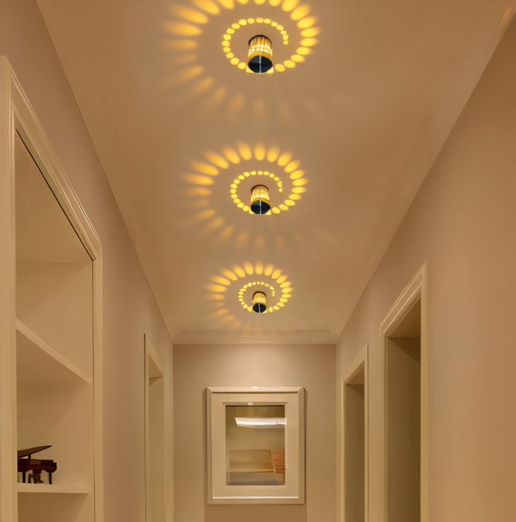 VeloSpiral Cylindrical Led Wall Light With Colorful Spiral Pattern