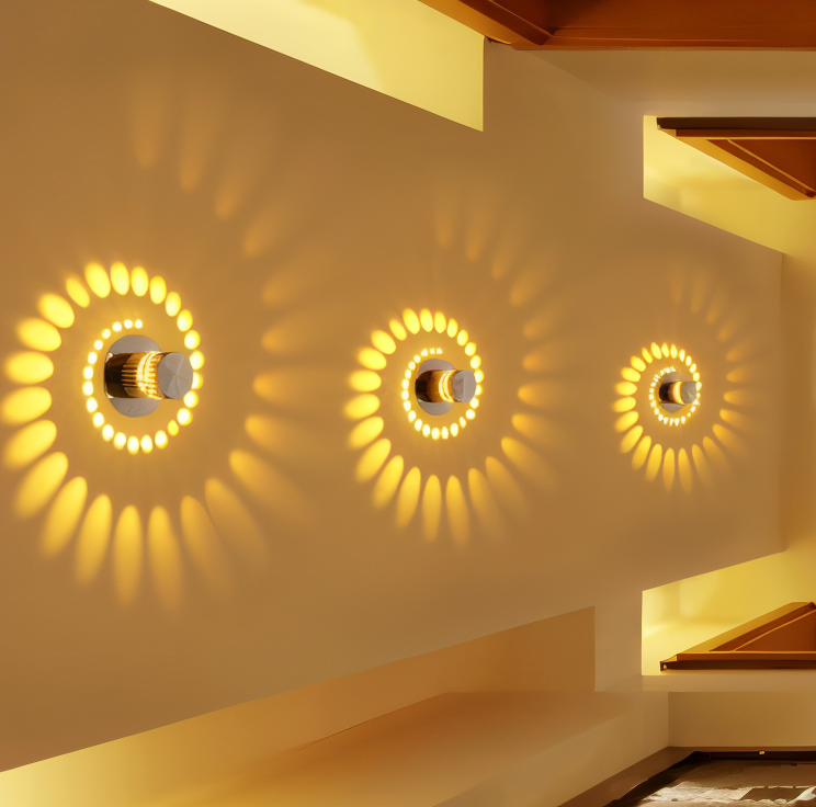 VeloSpiral Cylindrical Led Wall Light With Colorful Spiral Pattern