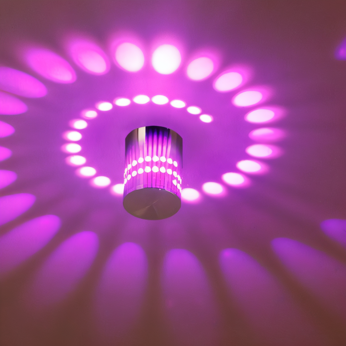 VeloSpiral Cylindrical Led Wall Light With Colorful Spiral Pattern