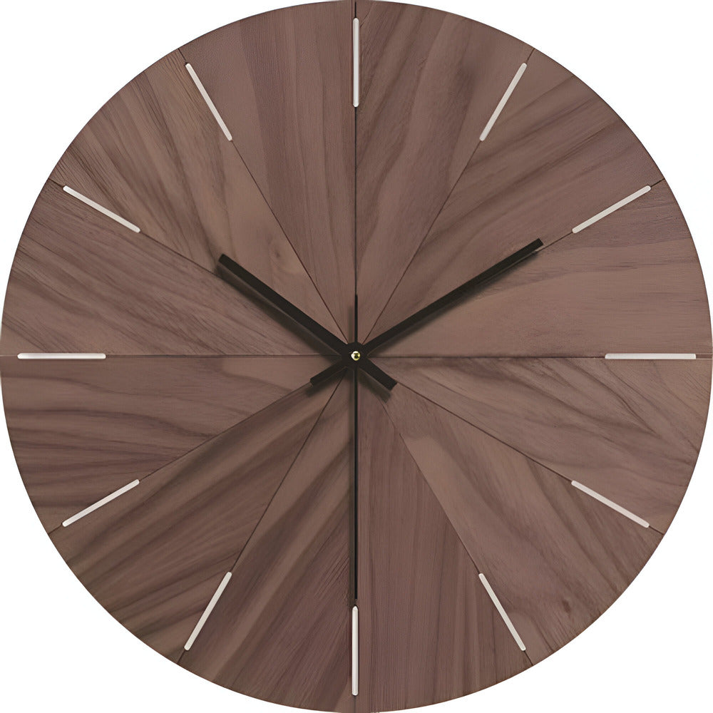 LyraOak Minimalist Wooden Wall Clock With Silent Quartz Movement