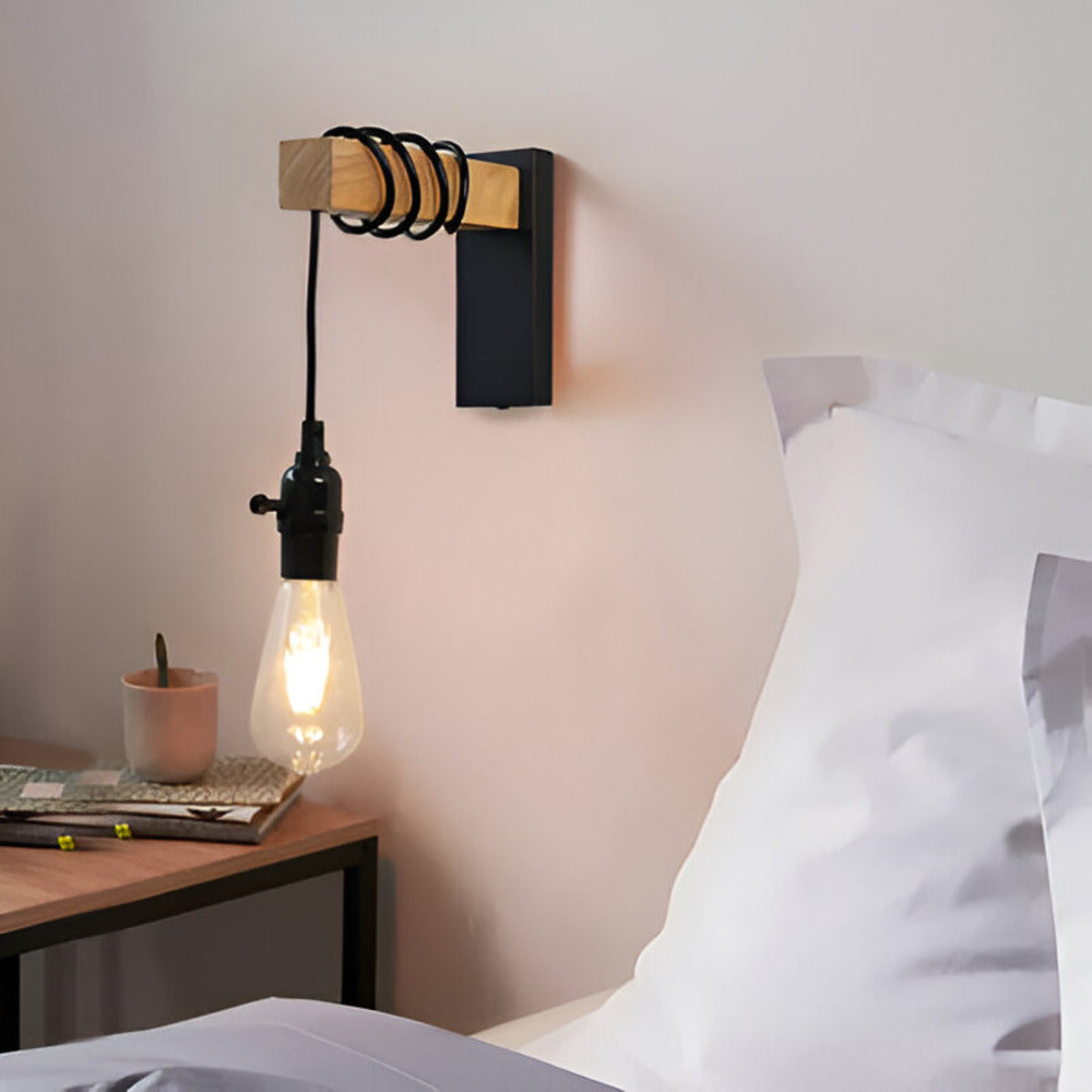 Wyther Rustic Wood LED Wall Light With Warm Ambient Glow