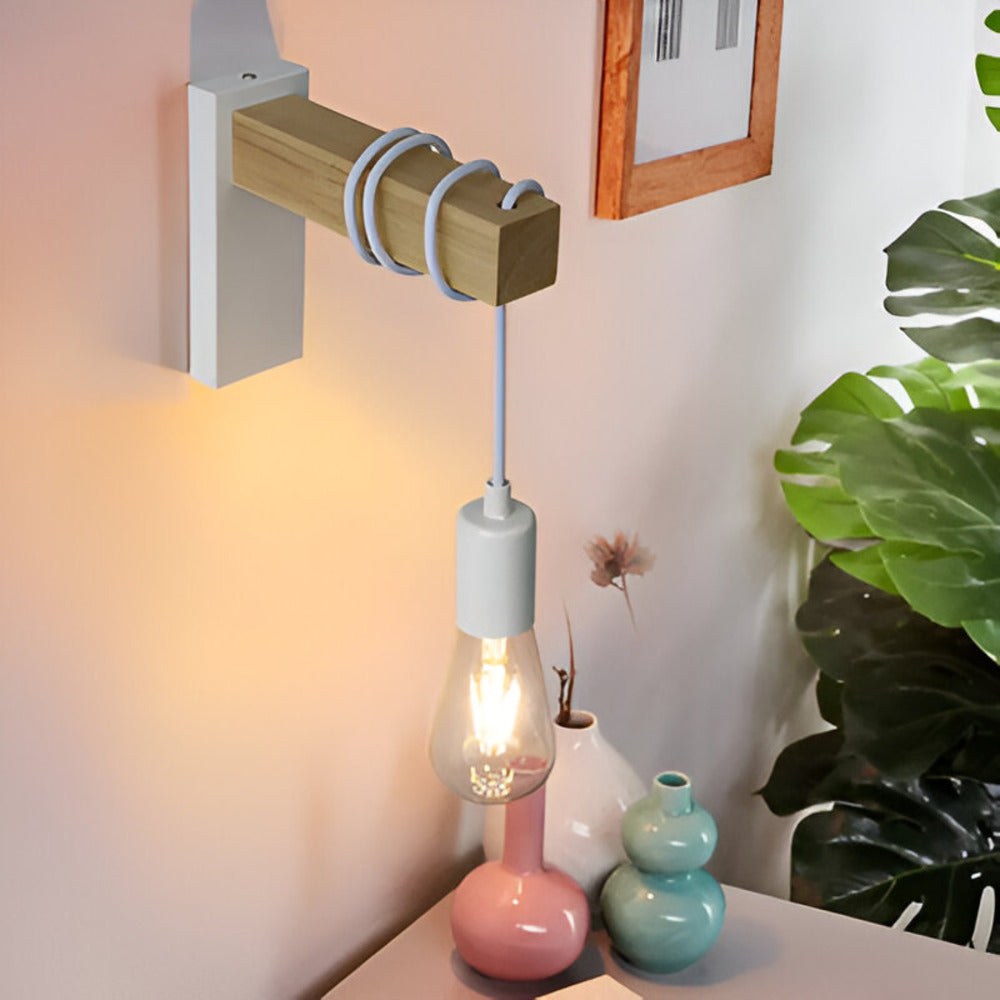 Wyther Rustic Wood LED Wall Light With Warm Ambient Glow