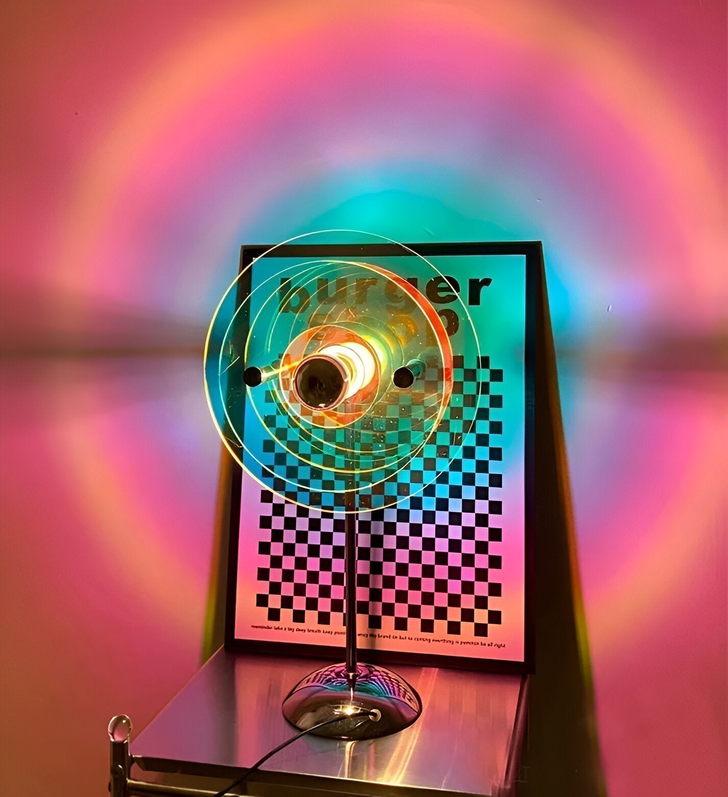 چراغ رومیزی LED مدل LumaNova Retro Disc برای میز تحریر، دراور و میز کنار تخت