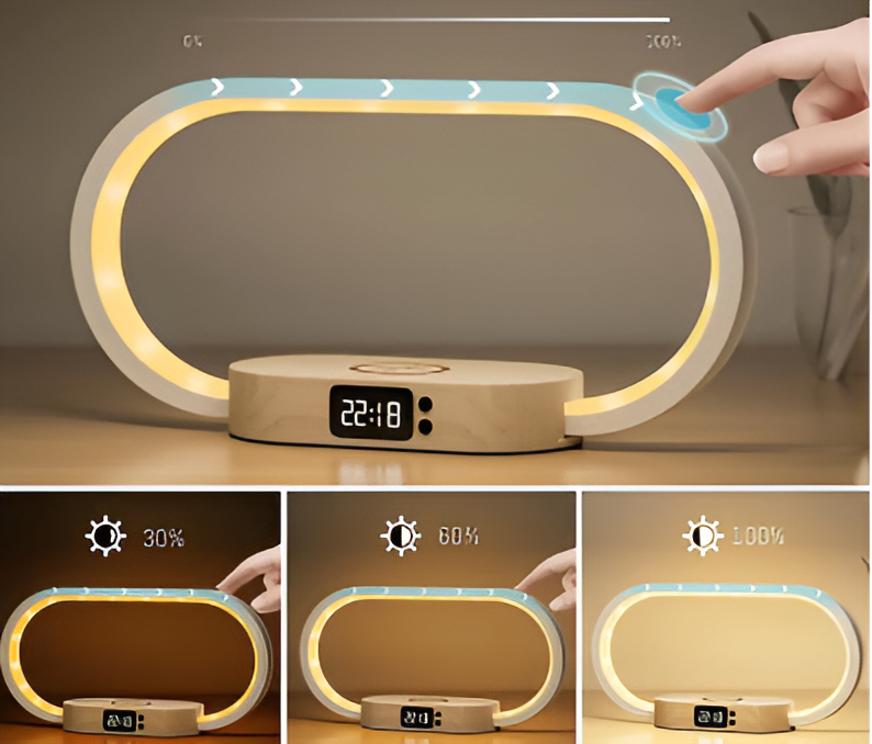 چراغ خواب سولارانوک با شارژر USB-C و ساعت دیجیتال