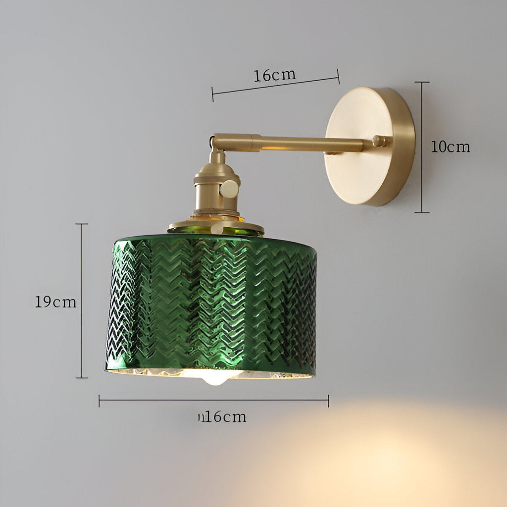 Aureli Adjustable LED Wall Light With Ribbed Glass