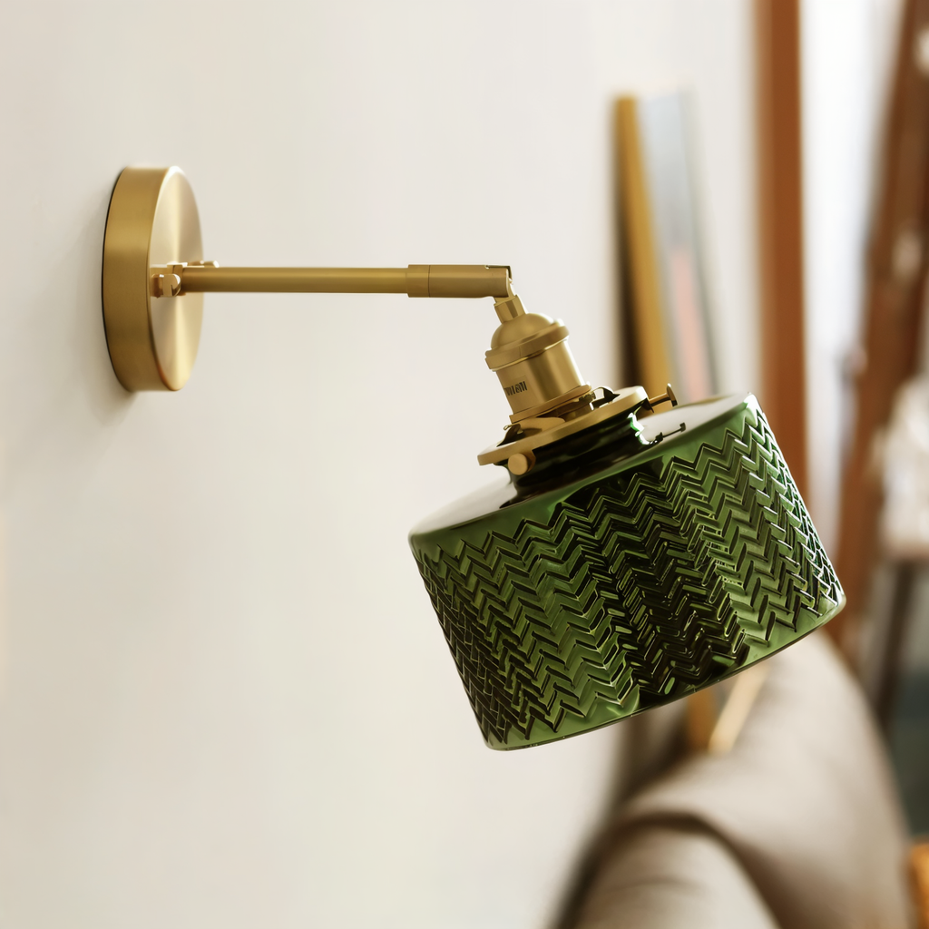 Aureli Adjustable LED Wall Light With Ribbed Glass