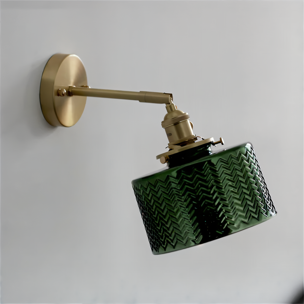 Aureli Adjustable LED Wall Light With Ribbed Glass