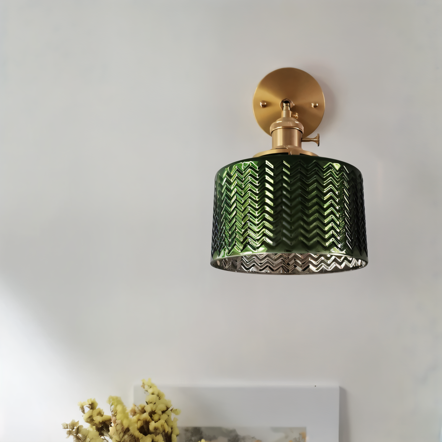 Aureli Adjustable LED Wall Light With Ribbed Glass