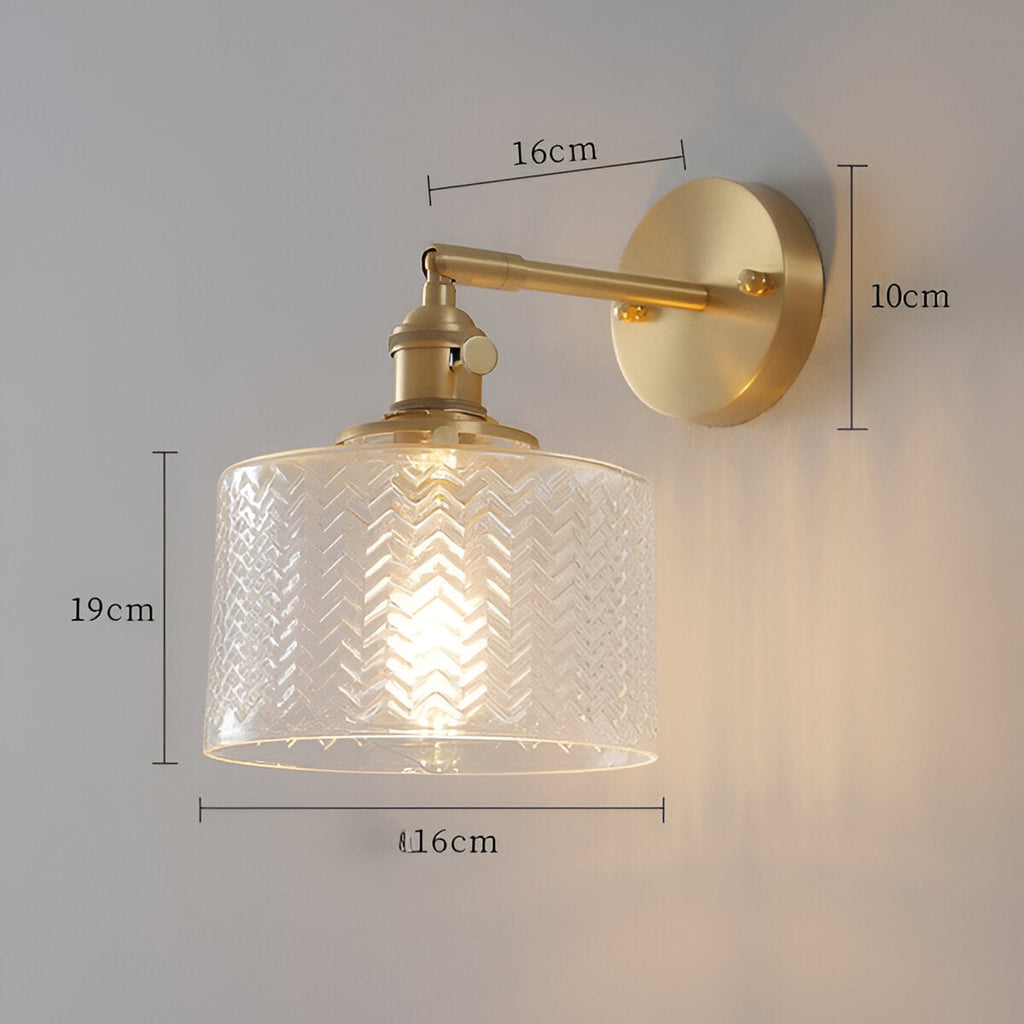 Aureli Adjustable LED Wall Light With Ribbed Glass
