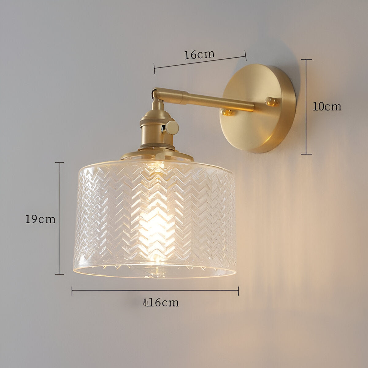 Aureli Adjustable LED Wall Light With Ribbed Glass