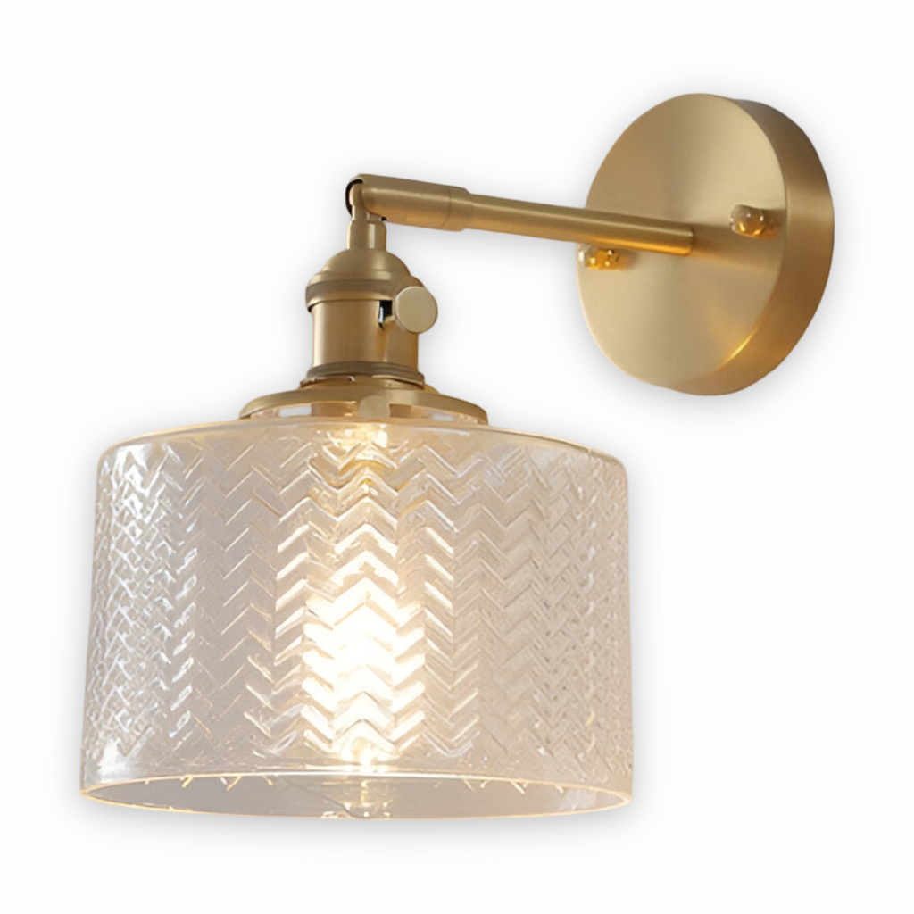 Aureli Adjustable LED Wall Light With Ribbed Glass
