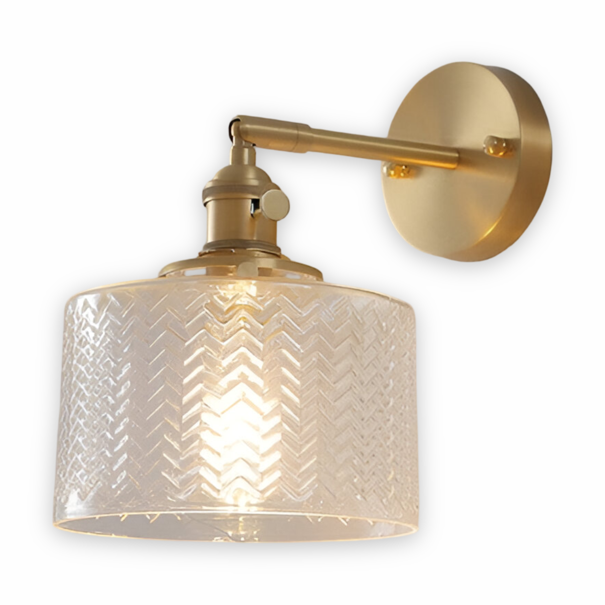 Aureli Adjustable LED Wall Light With Ribbed Glass