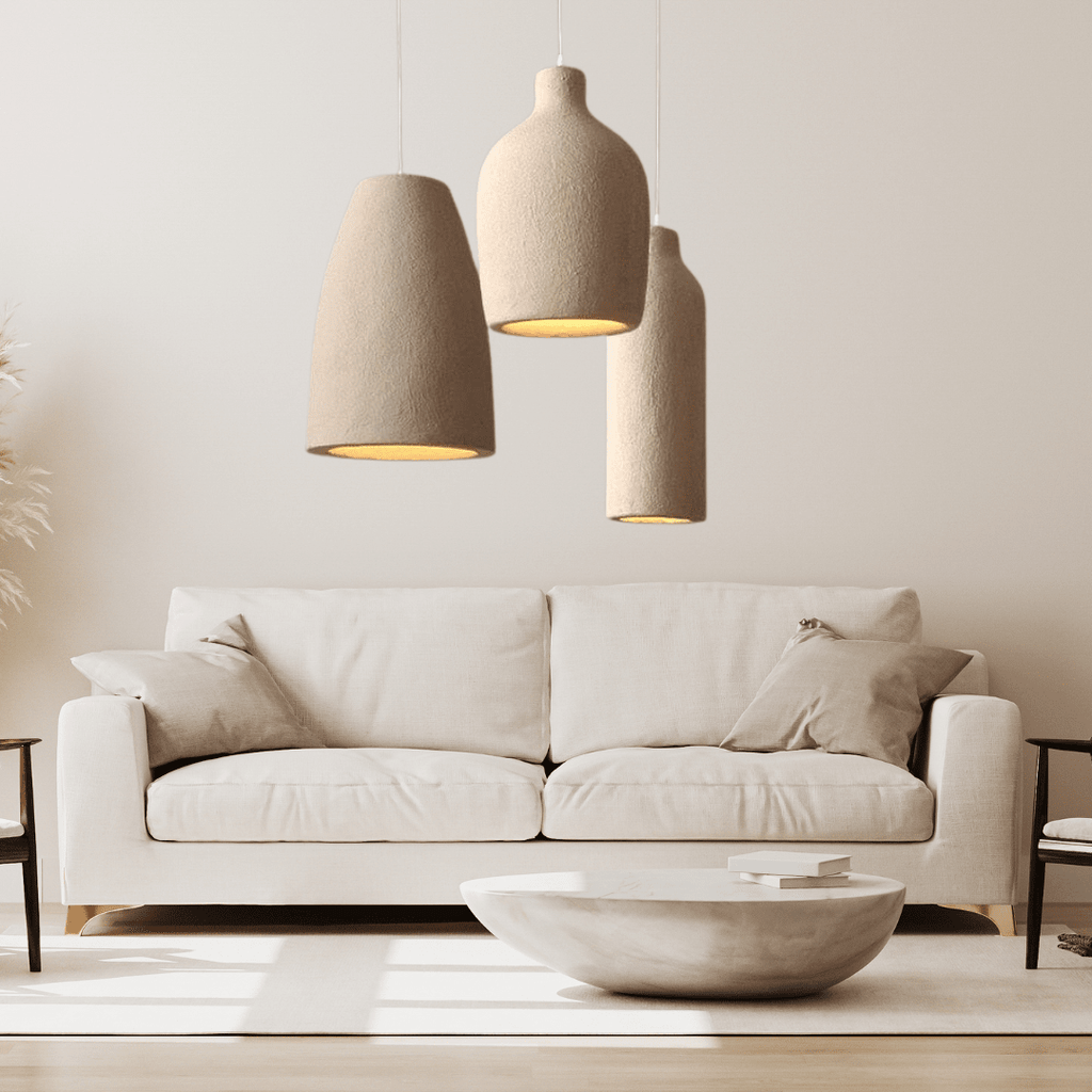 Aeris Wasabi Japandi Pendelleuchten mit warmem Lichtschein