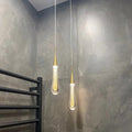 Aurelia Golden Droplet Pendant Light with Crystal Glow