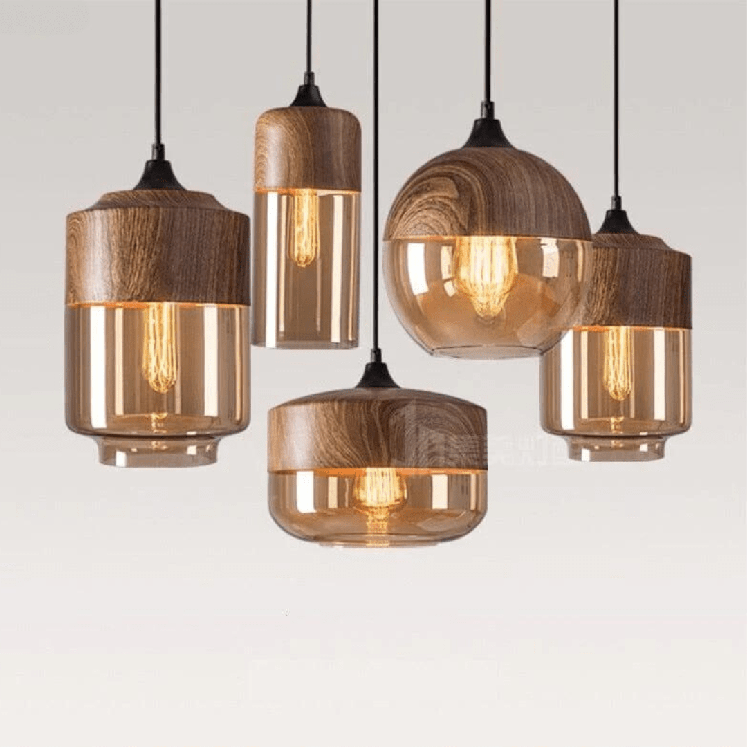 SylvaWood LED Pendant Lights Adjustable Modern Wooden Pendants