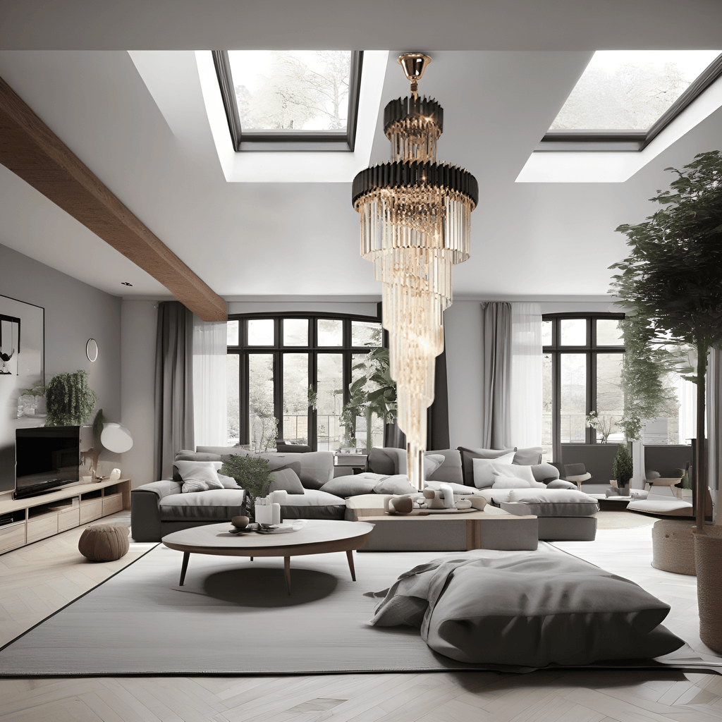 لوستر کریستالی مارپیچی LED اورلیا برای اتاق‌های مدرن