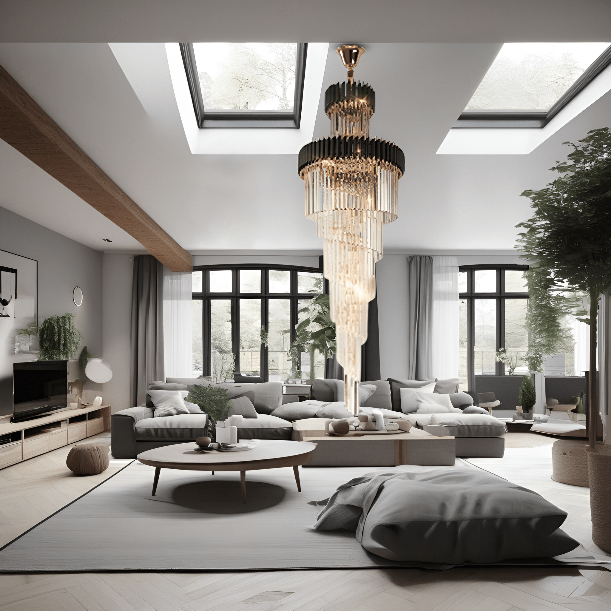 لوستر کریستالی مارپیچی LED اورلیا برای اتاق‌های مدرن