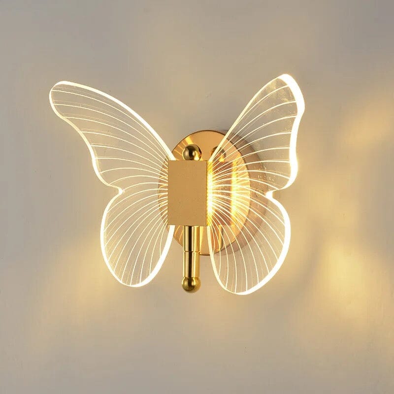 LED motýlí nástěnné světlo s jednoduchou instalací a přiloženým montážním materiálem