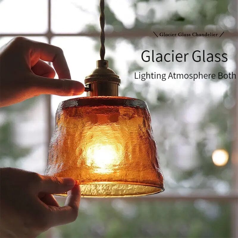 Lumera Copper Glass Pendant Light With LED Illumination