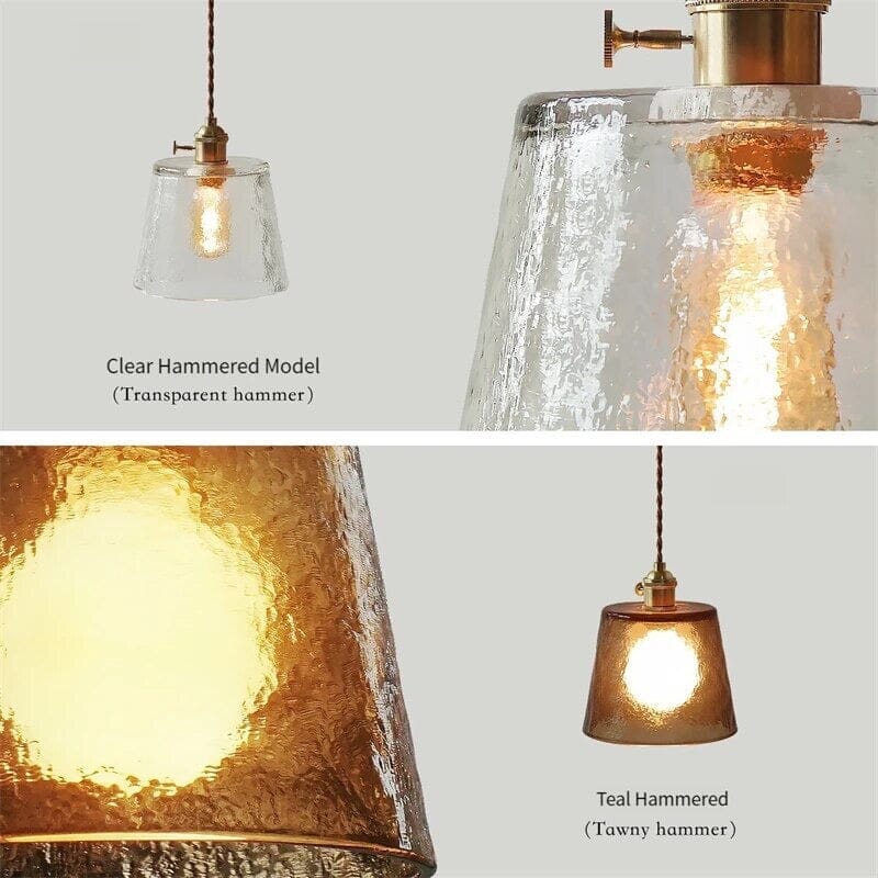 Lumera Copper Glass Pendant Light With LED Illumination