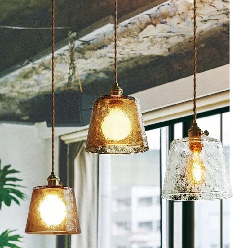 Lumera Copper Glass Pendant Light With LED Illumination