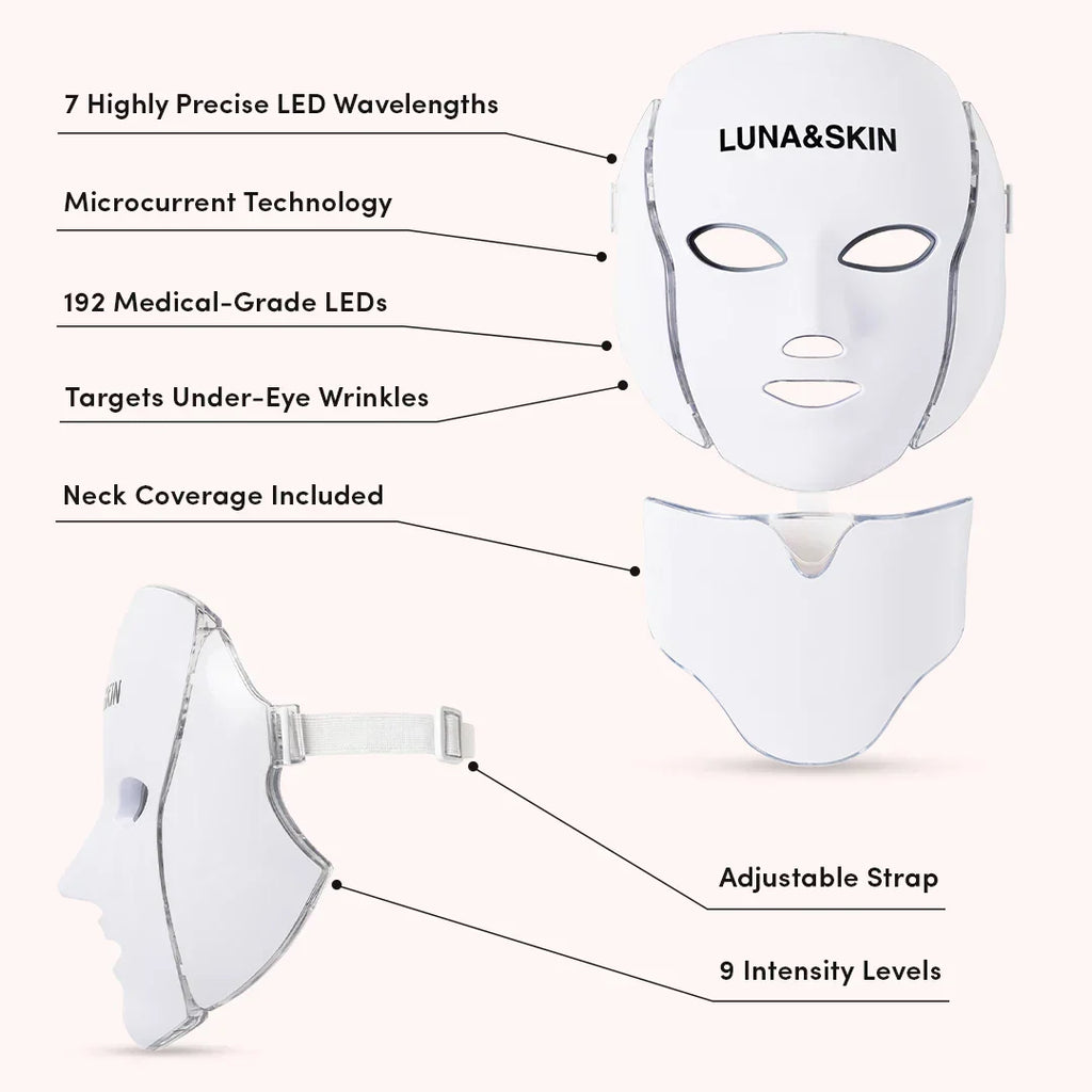 NovaGlow RegenMask - Hudfornyende LED ansigts- og nakkemaske