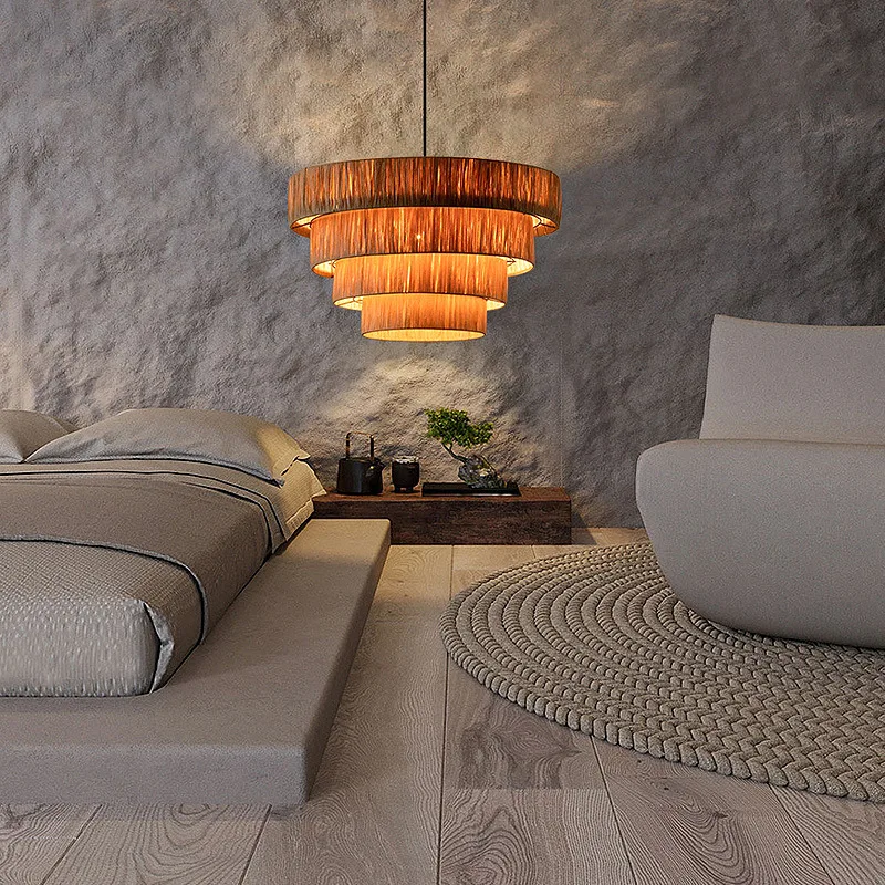 Caelara Rattan Ceiling Light Handwoven For Boho Style Homes