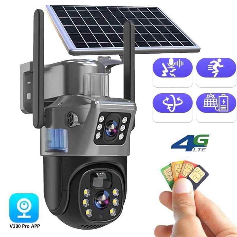 Telecamera di Sicurezza Wireless NovaGuard Solar 4K con Pannello Solare e Vista a 360 Gradi