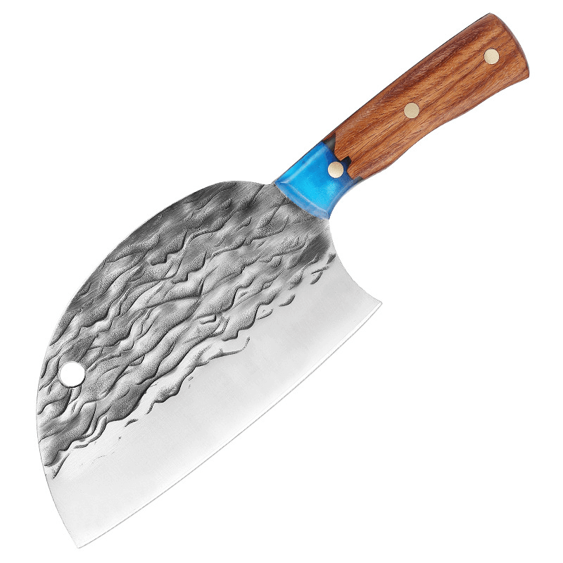 Ardent Cleaver Knife Handmade Limited Edition Caveman Damascus Resin Blade