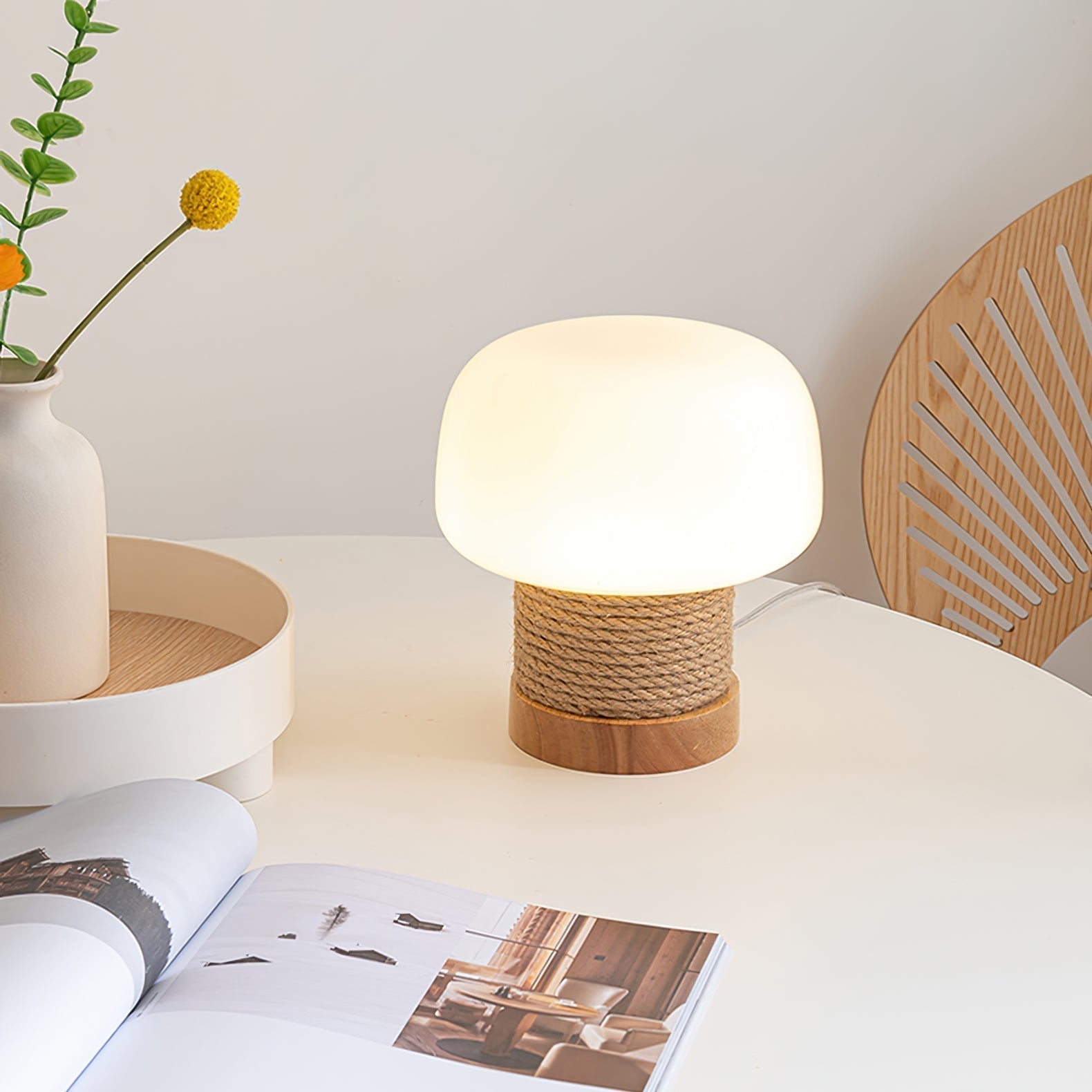 Aurelium | Minimalist LED Table Lamp With Wood Base