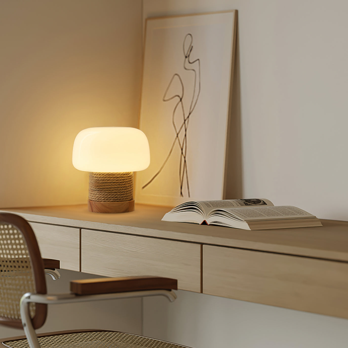 Aurelium | Minimalist LED Table Lamp With Wood Base