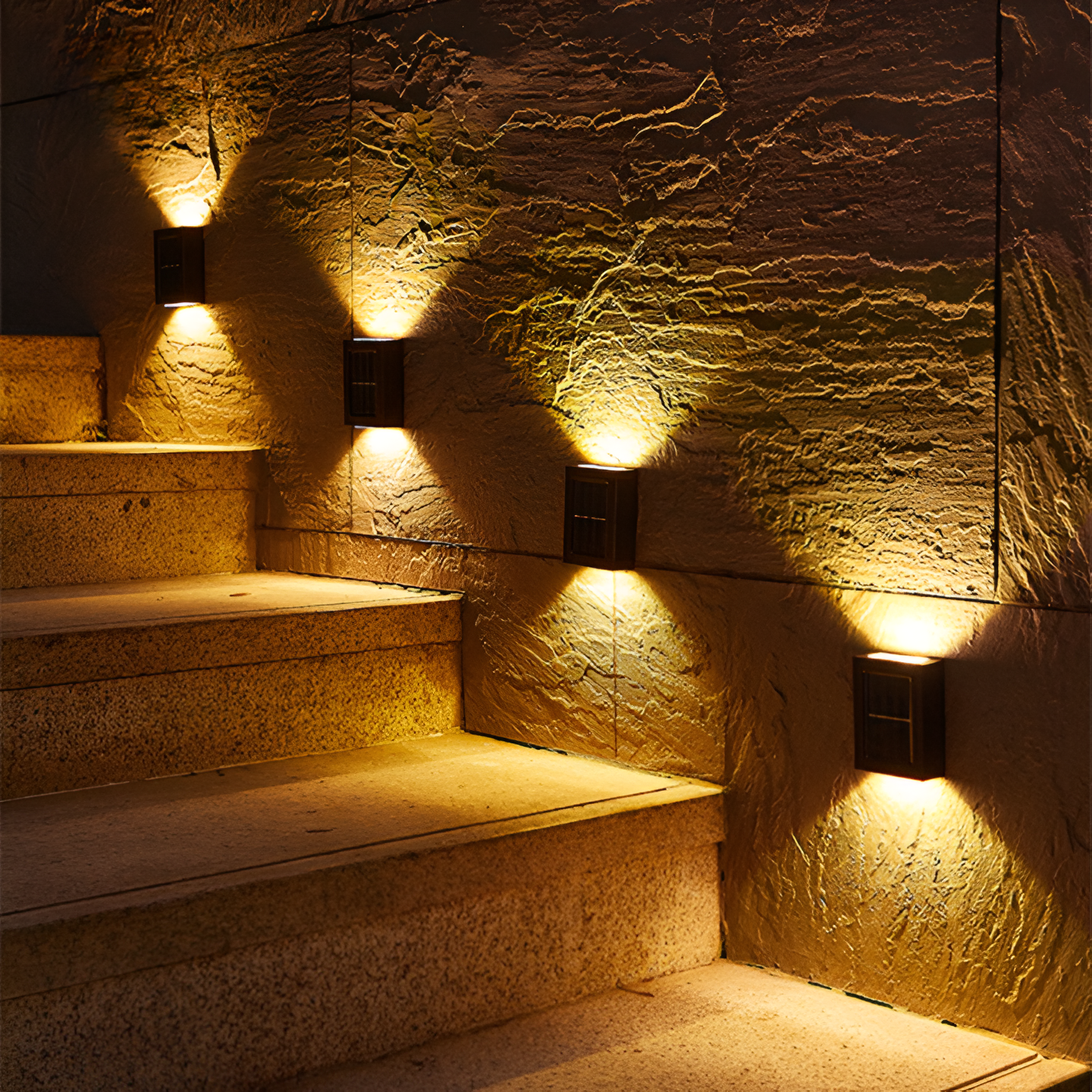 AstraLume Solar Outdoor LED Wall Light IP65 Waterproof Black
