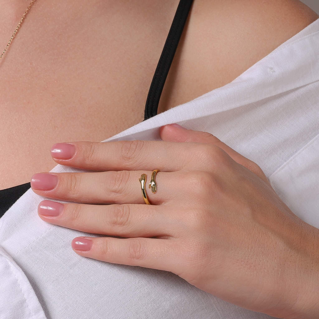 NovaForge Hug Ring Stainless Steel In Gold Or Silver Finish