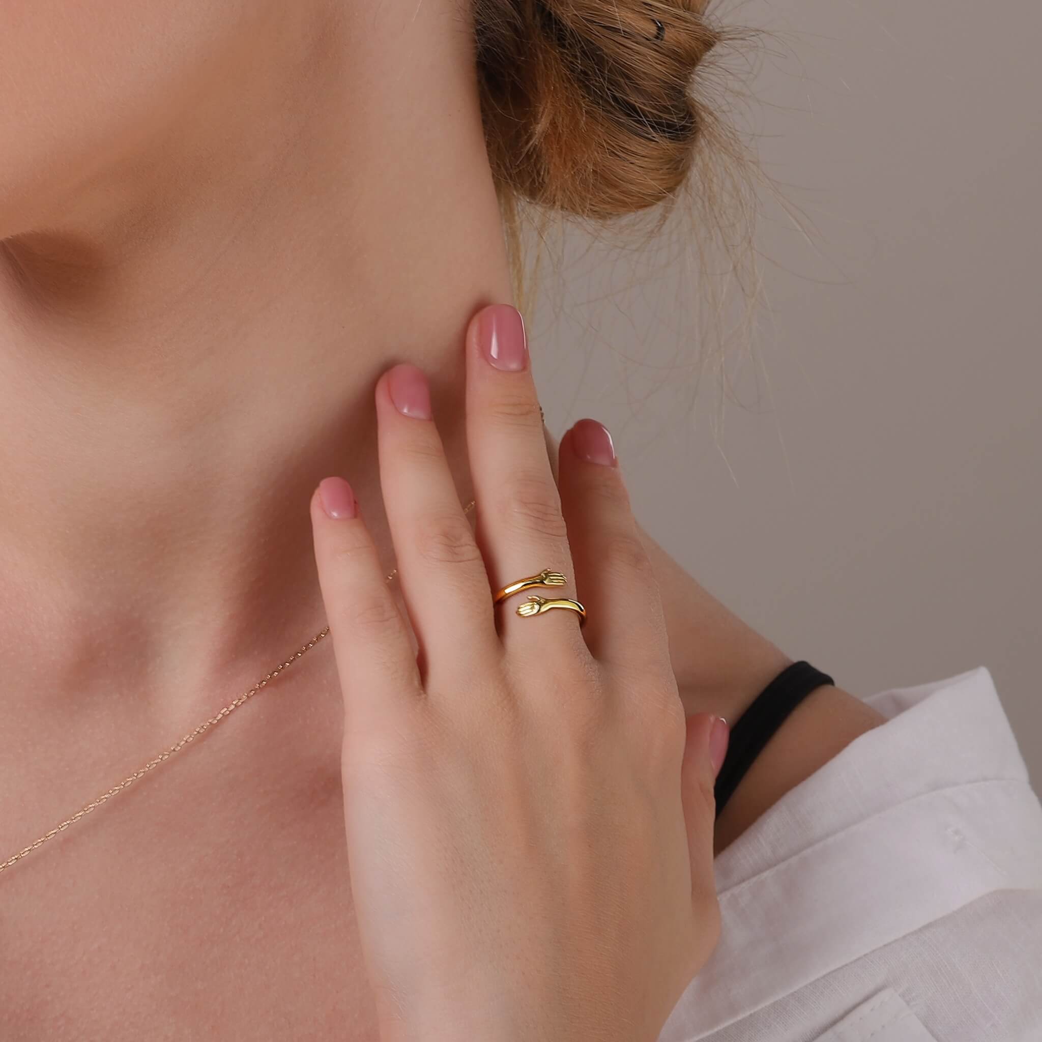 NovaForge Hug Ring Stainless Steel In Gold Or Silver Finish