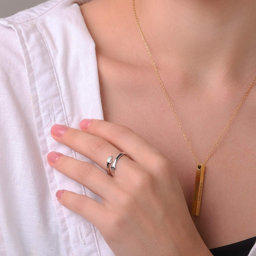 NovaForge Hug Ring Stainless Steel In Gold Or Silver Finish