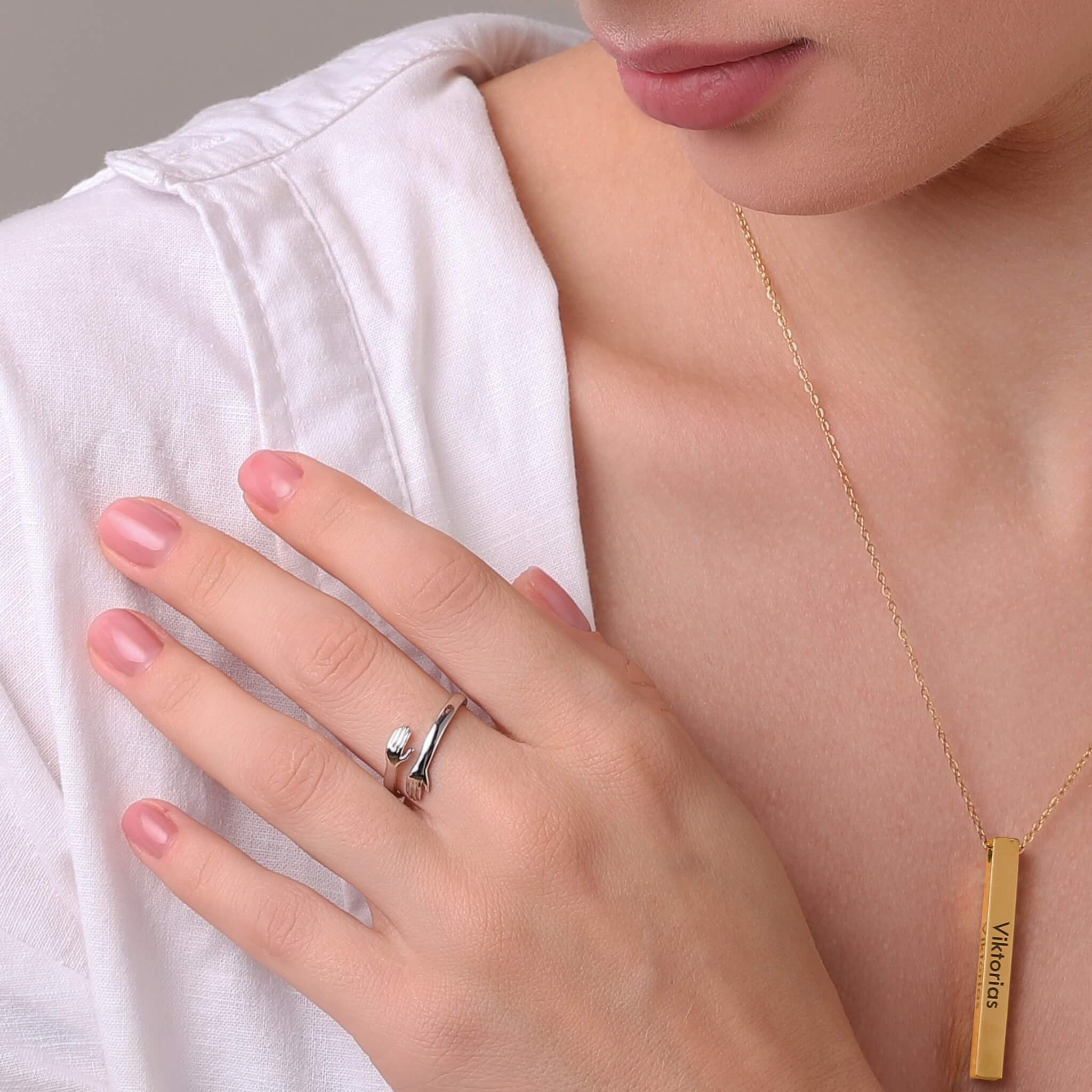NovaForge Hug Ring Stainless Steel In Gold Or Silver Finish