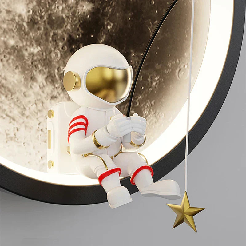 StellarLux LED Astronaut Wall Light With Moon Glow Accent